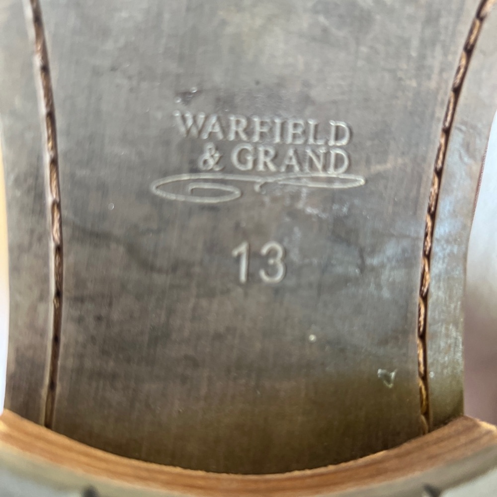 🌻SOLD Warfield and Grand Court Boot Lace Up Brown Leather 13 - Picture 8 of 12